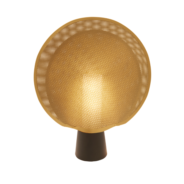 Lampe en métal noir et maille plastique dorée H40 cm MAILLE